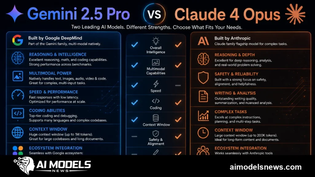 Gemini 2.5 Pro vs Claude 4 Opus benchmark and pricing comparison