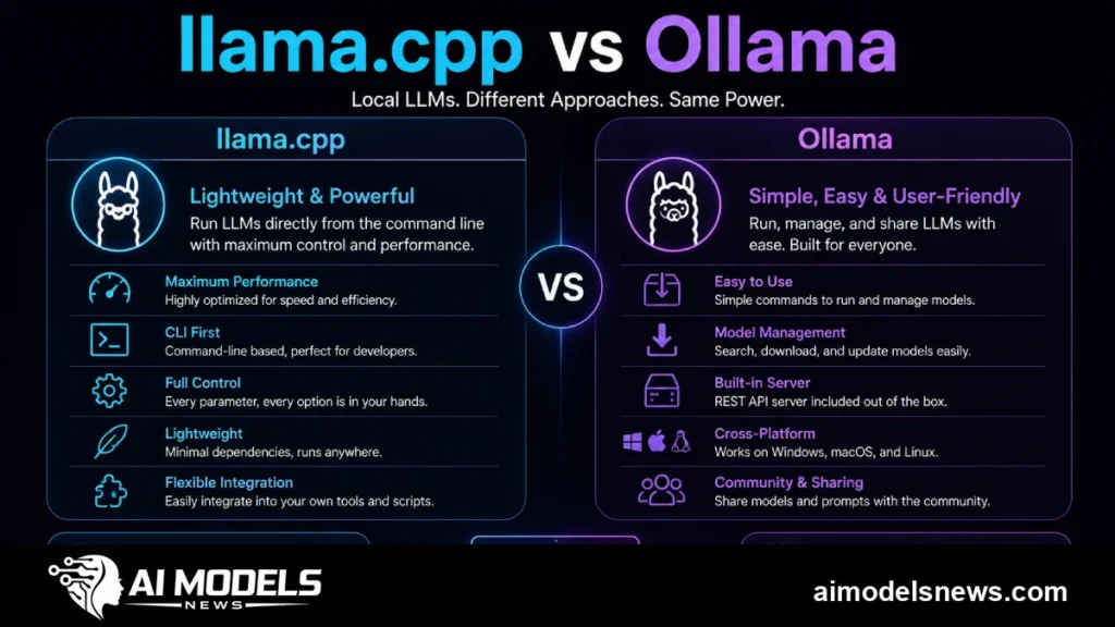 llama.cpp vs Ollama performance and setup comparison